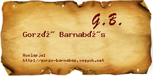 Gorzó Barnabás névjegykártya