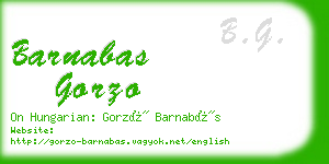 barnabas gorzo business card